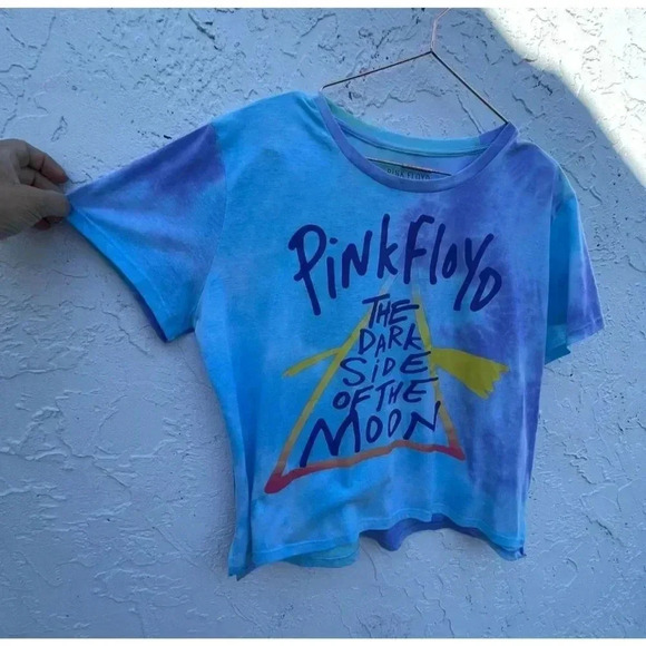 PINK FLOYD Womens Short Sleeve Topknot Classic Tie Dye T Shirt Blue Sz XXL WT07 - Picture 2 of 7